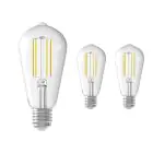 Mehrfachpackung 3x Calex Smart Tuya Wifi E27 Edison Fadenlampe 7W 806lm - 818-830 Abstimmbares Weiß | Dimmbar - Ersatz für 60W