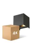 Lot 4x D'Lite LED Applique Murale Elingen Aluminium Noir 4.9W 290lm - 830  | Détecteur De Lumière