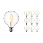 Lot 10x Pro LED E27 Globe Filament Claire 95mm 8W 806lm - 827 | Dimmable - Remplacement 60W